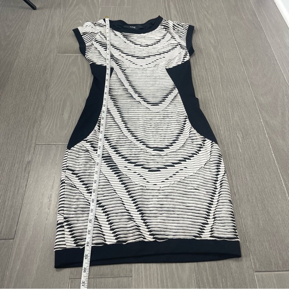 Cut25 by Yigal Azrouel Black & White Mini Cocktail Dress Textured Bodycon Boho 2 - Picture 16 of 16